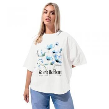 Galerie De Fleurs Floral Shirt for Women, White, 26‑28