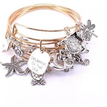 Pulseras de Alambre con Diseño Marítimo