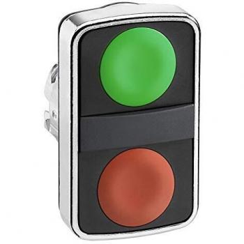 Schneider Electric ZB4BA7340 Doppeldrucktaster, grün/rot, Durchmesser 22 cm