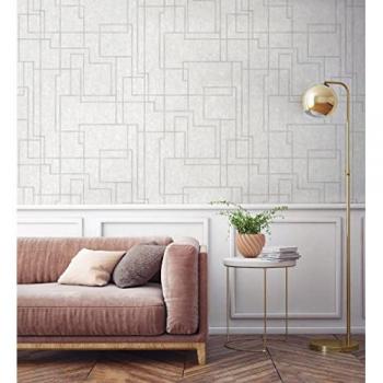 Muestra de papel pintado vinílico lavable moderno de líneas geométricas con relieve