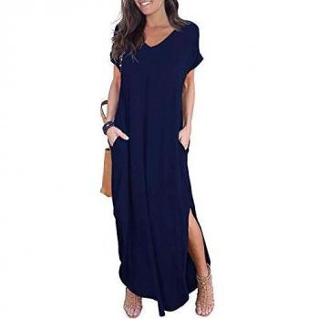 GRECERELLE Loose Long Sleeve Maxi Dress
