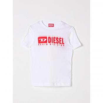 T-Shirt Bianca per Bambino Diesel in Cotone