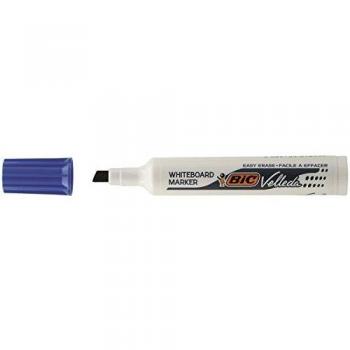 BIC 30560 Velléda 1791 Marqueur pointe biseautée tracé effaçable corps plastique encre Cétone 2-5 mm Bleu