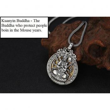 925 Sterling Silber Buddha Amulett Anhänger