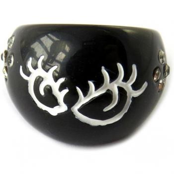 Anillo 'Lili la Tigresse' en resina negra 56