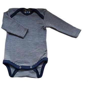 Cosilana Baby Langarm Body Wolle/Seide Marine/Natur
