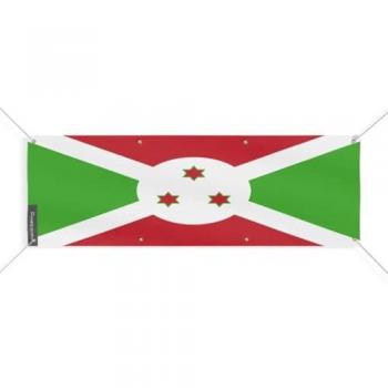 Burundi 8 Grommet Flag Banner 160x480 cm