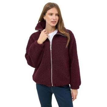 M & Co Veste à fermeture éclair borg violet