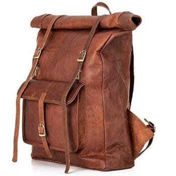 Berliner Bags Vintage Rucksack Leeds aus Leder, Fahrradrucksack mit Laptopfach für Damen und Herren