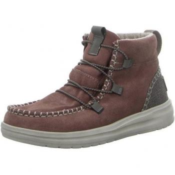 Botín Hey Dude Eloise, color rosa con textura de ante – Mujer
