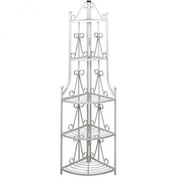 VidaXL White Corner Plant Rack