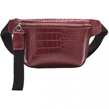 Women's PU Leather Crocodile Messenger Chest Bag