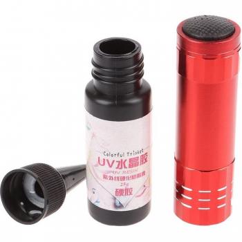2pcs UV Flashlight Lamp + 25ml Fast Curing UV Resin for Crafts