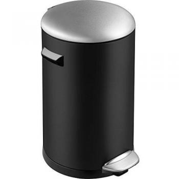 EKO Belle Deluxe Pattumiera A Pedale 20 Litri Nero/Inox Opaco