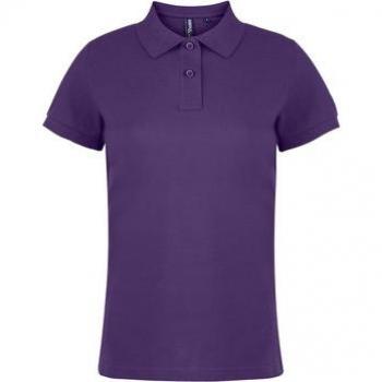 Kortarmige Poloshirt voor Vrouwen, Paars – Asquith & Fox