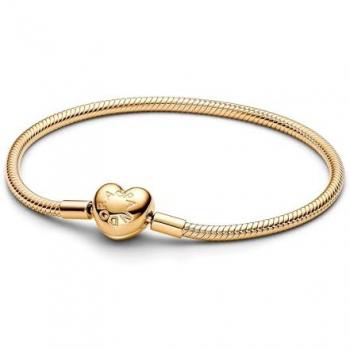 Pulsera Pandora Moments Cadena de Serpiente en Plata de Ley y Dorado 20 cm