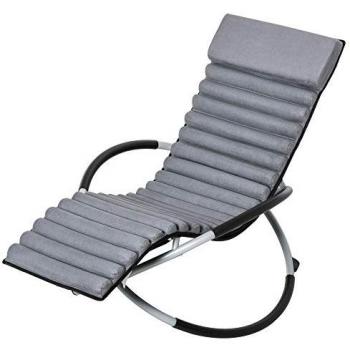 Outsunny Eleganter Schaukelstuhl grau mit Kissen