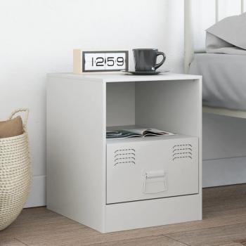 Mesita auxiliar blanca 34,5x39x44 cm