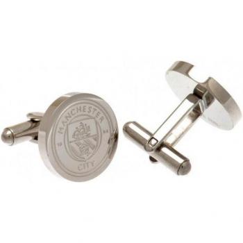 Gemelli in acciaio inox con emblema del Manchester City FC