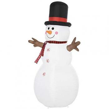 HOMCOM Aufblasbarer Schneemann bunt 182 cm mit LED-Beleuchtung