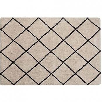 Tappeto Tessuto Shaggy Beige e Nero 140 x 200 cm