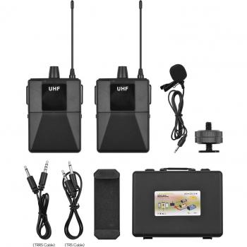 UHF Wireless Microphone System with 2 Body-pack Transmitters for Camera Use
