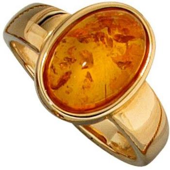 Damen‑Ring Jobo 585 Gold Gelbgold, 1 Bernstein (Gr. 58)