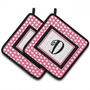 Caroline's Letter D Fabric Pot Holders – Multicolor