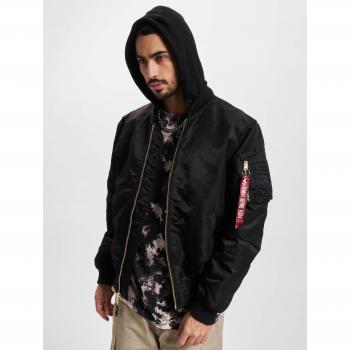 Alpha Industries MA-1 ZH Back EMB Bomber Jacket, Black, M