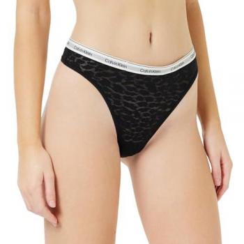 Calvin Klein Lace High‑Leg Underwear – Black