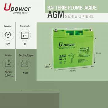 Batería U-Power 12V 18Ah