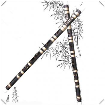 Flauta de viento Dizi, bambú para principiantes, clave de F o G, negra