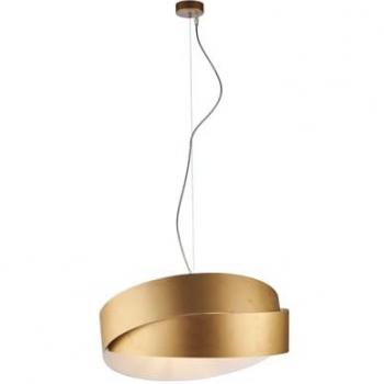 Lampadario Moderno Be Light a 2 Luci in Ferro Laccato Bianco e Oro Antico con Cavo Regolabile