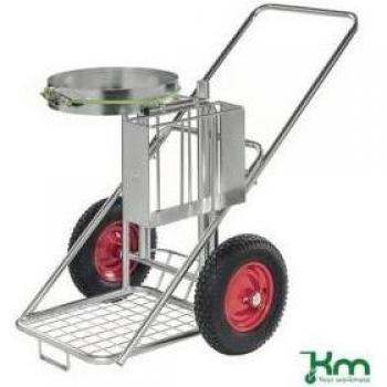Steel Street Cleaning Trolley, Puncture Proof Tyred Wheels 416922