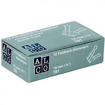 ALCO Foldbackklammern, farbig sortiert, 19mm