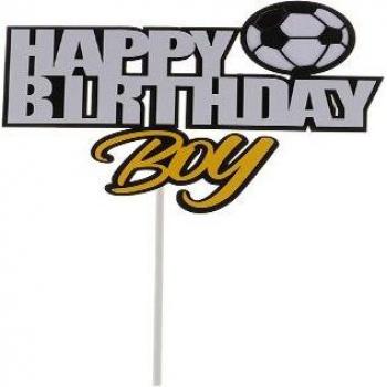 Glücklicher Fußball Kuchen Deckel