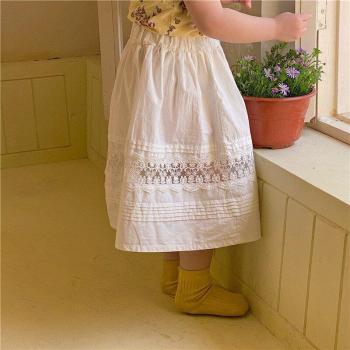 Deer Jonmi Cotton Solid Color Lace Skirts for Kids