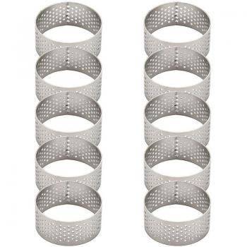 10 Anneaux à Tarte en Acier Inoxydable 4,5 cm