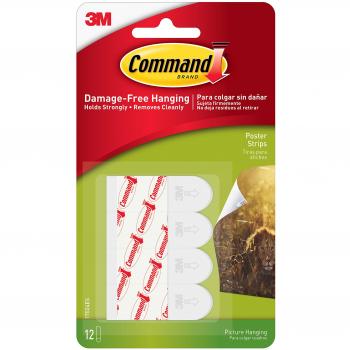 Command Poster Strips, 12 Pack, White