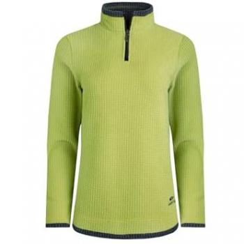 Weird Fish Beye Women’s 1/4 Zip Mustard Grid Fleece