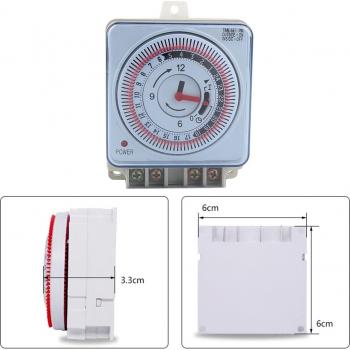24-Hour Timer Switch with Protective Panel 230V 16A