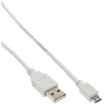 InLine USB 2.0 Kabel, Micro-B Stecker, 5 m, weiß