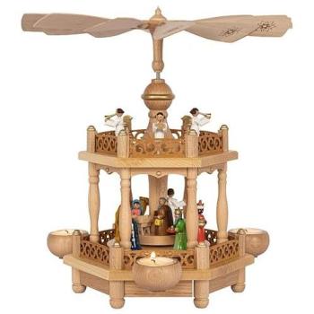 Teelicht-Halter Holzpyramide zur Adventszeit