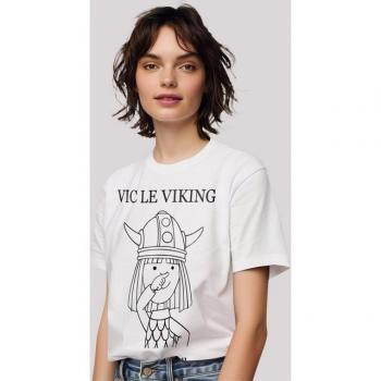 F4NT4STIC Wickie & die starken Männer Parlez Francais T‑Shirt – Casual, Regular Fit, XS, weiß