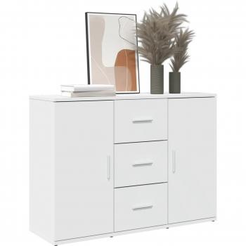 Buffet Pratique Blanc 90,5x29,5x65 Cm en Bois de Qualité