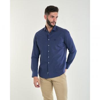 Estilo Slim Spagnolo: Camisa Fantasía Azul