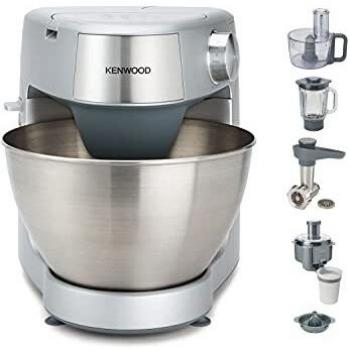 Kenwood KHC29.P0SI Impastatrice Planetaria Prospero, in dotazione frullatore in vetro da 1,2L e 3 ganci di miscelazione, 1000 W, 4.3 Litri, 30 Decibel, Plastica, Argento