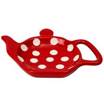 Polka Dot Claret Tea Bag Holder by Dexam