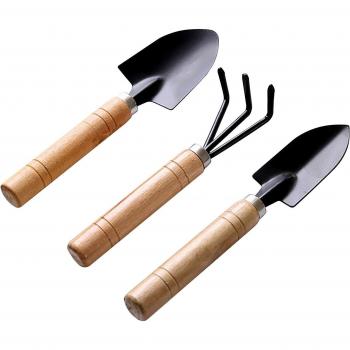 Wooden Handle Mini Shovel Rake Set for Potted Plants