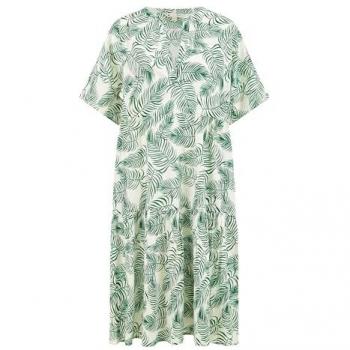 Robe à volants en coton Palm Vert